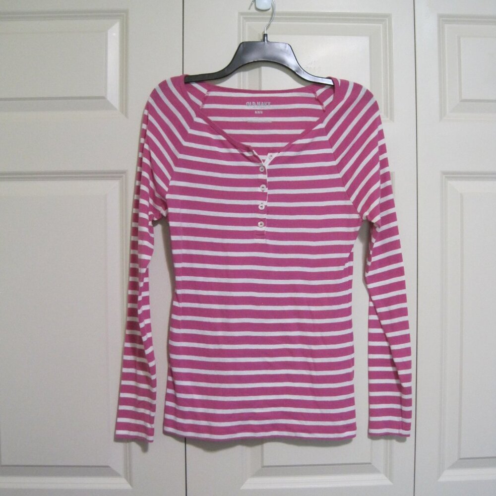 Old Navy striped Henley sz M
